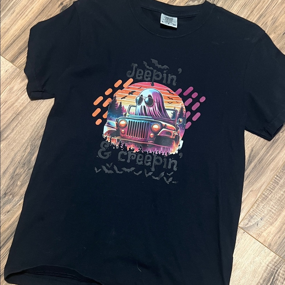 Comfort Colors Black Jeepin' & Creepin' Tee